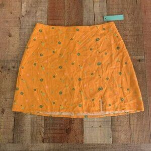 Abound Women's Size Medium Orange Floral Mini Skirt
